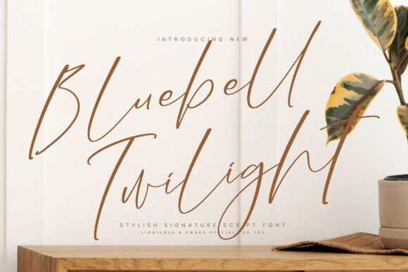 Bluebell Twilight: A Stylish Signature Font for Web Design Projects