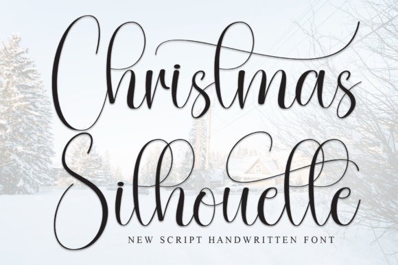 Christmas Silhouette Font: Elegant Script for Editorial Design