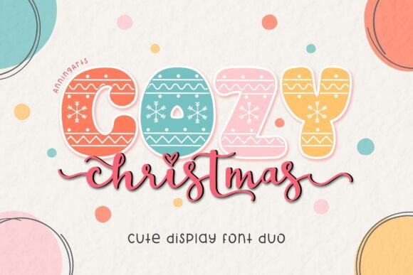 Cozy Christmas Duo: A Festive Font for Editorial Design